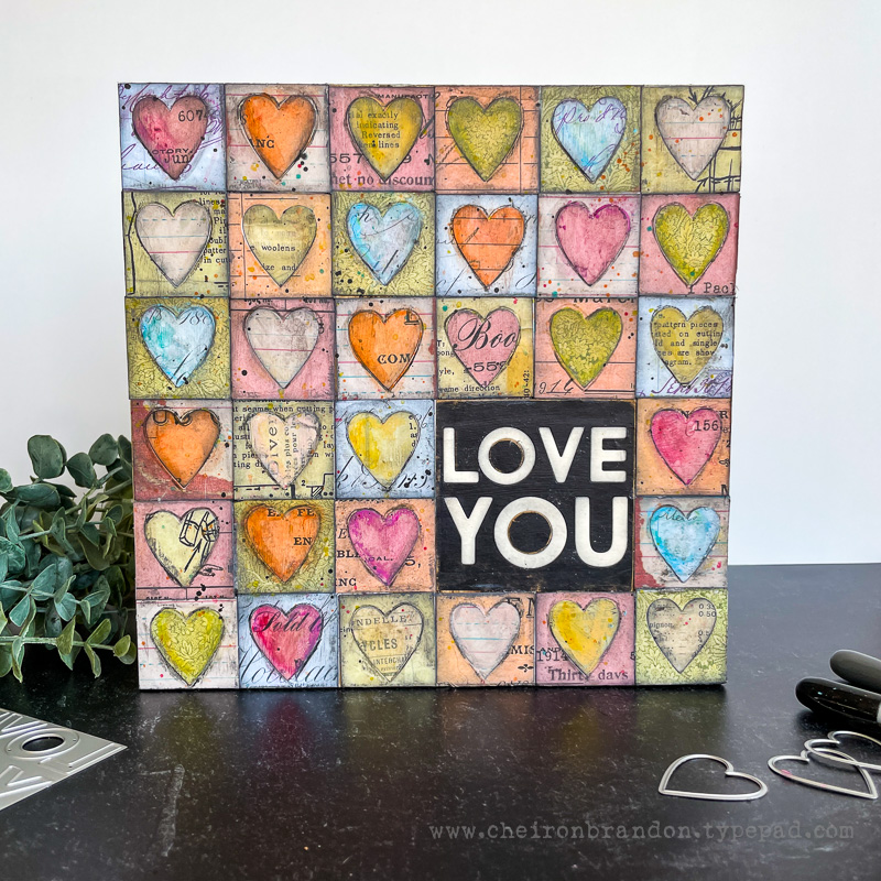 tim holtz sizzix: stacked hearts vignette display panel