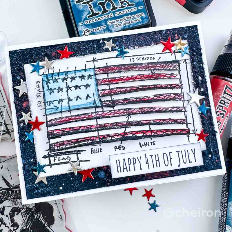 simon says stamp monday challenge: add some red, white and/or blue