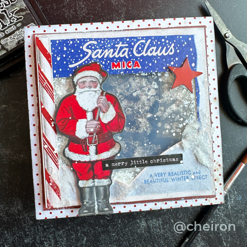 Tim Holtz Idea-ology: Santa Mica Shaker Card