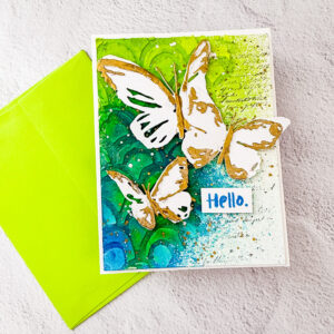 Butterfly Hello card + envie